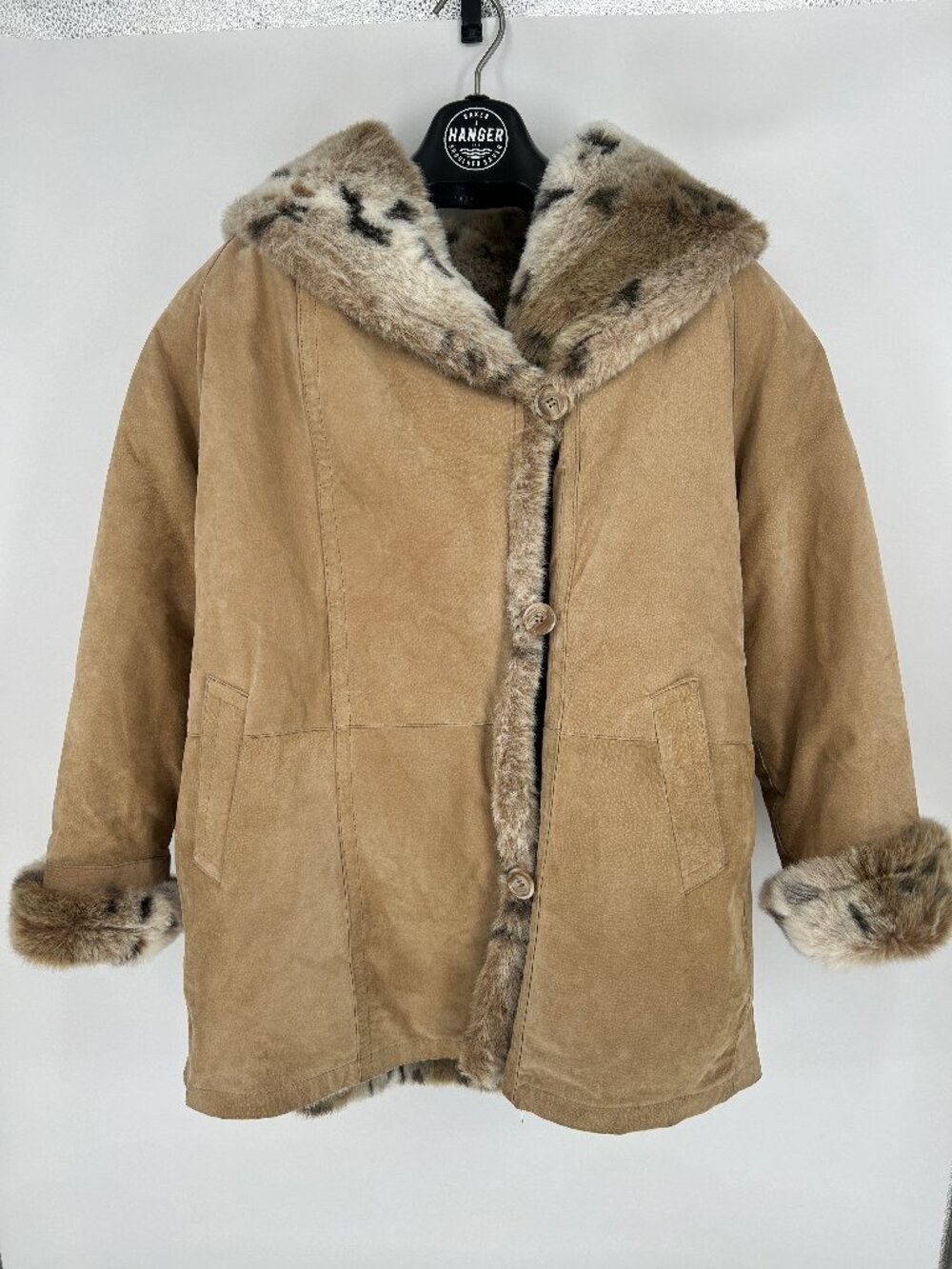 Vintage J.Percy for MarvinRichards Suede Penny Lane Style Coat XL Faux Fur Lined